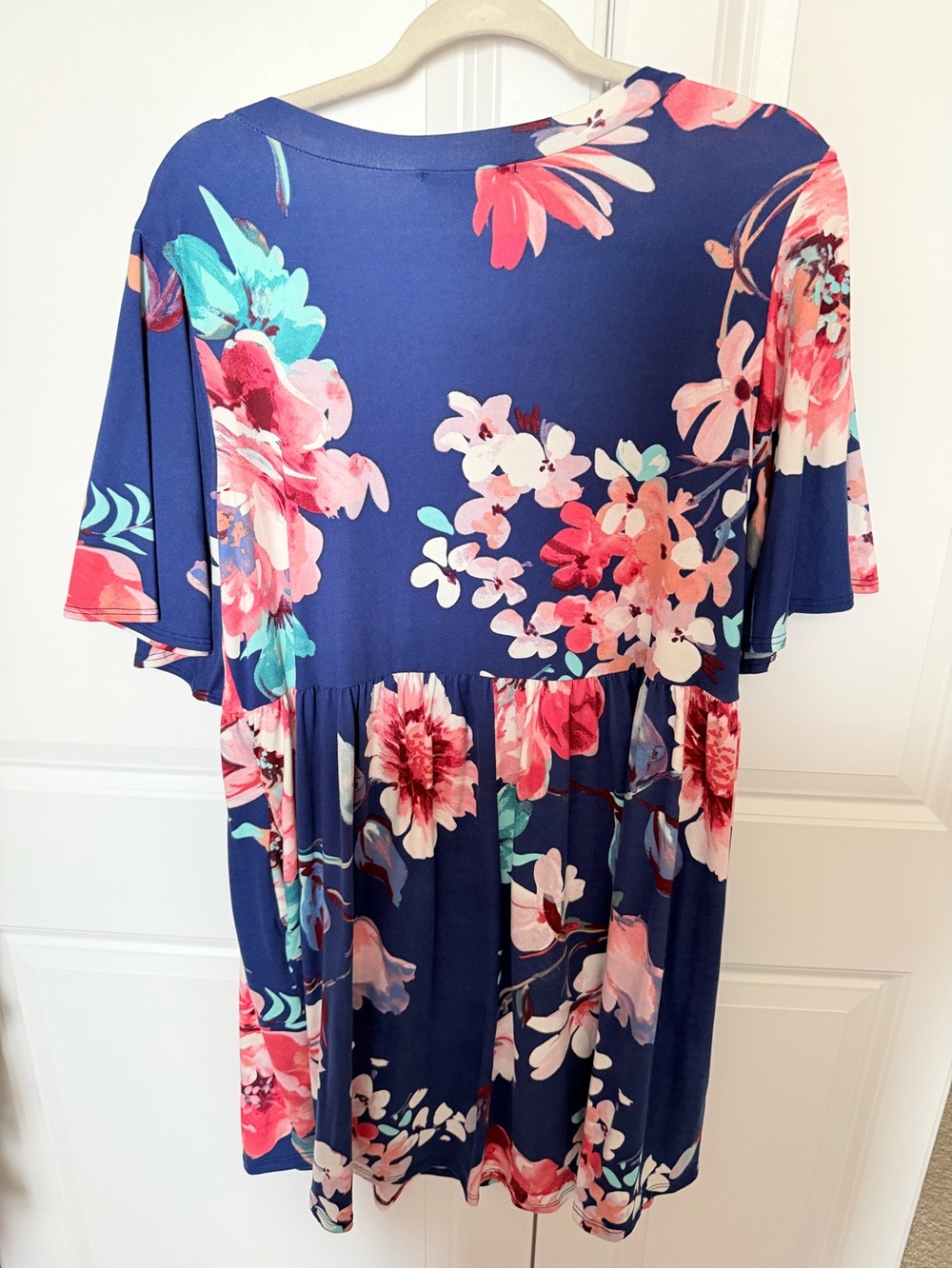 Haptics Navy Floral Short Sleeve Women’s Dress - Picture 5 of 5